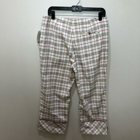 NWT Liz Golf plaid ankle pants SZ 10 Pickleball Preppy Vintage Tennis Athletic - Picture 2 of 8